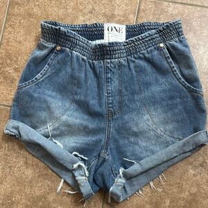 One Teaspoon Blue Denim Shorts
